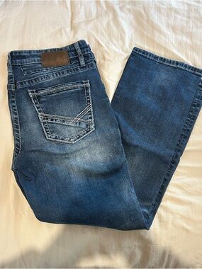 BKE Men's Dark Blue Straight Jeans